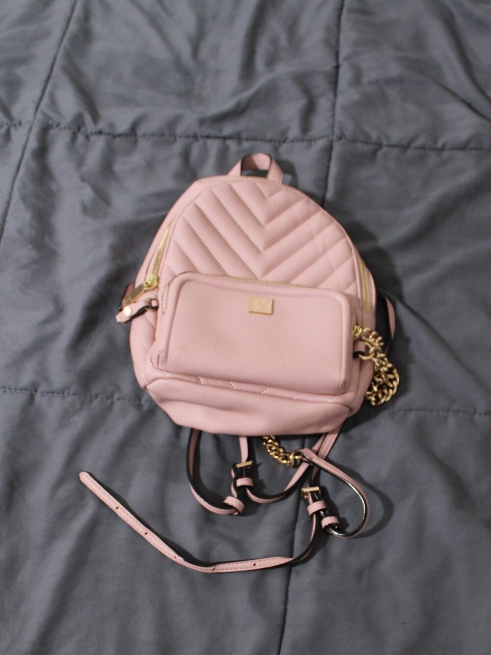Victoria's Secret The Victoria Small Backpack in Orchid Blush Pink Quilted Mini